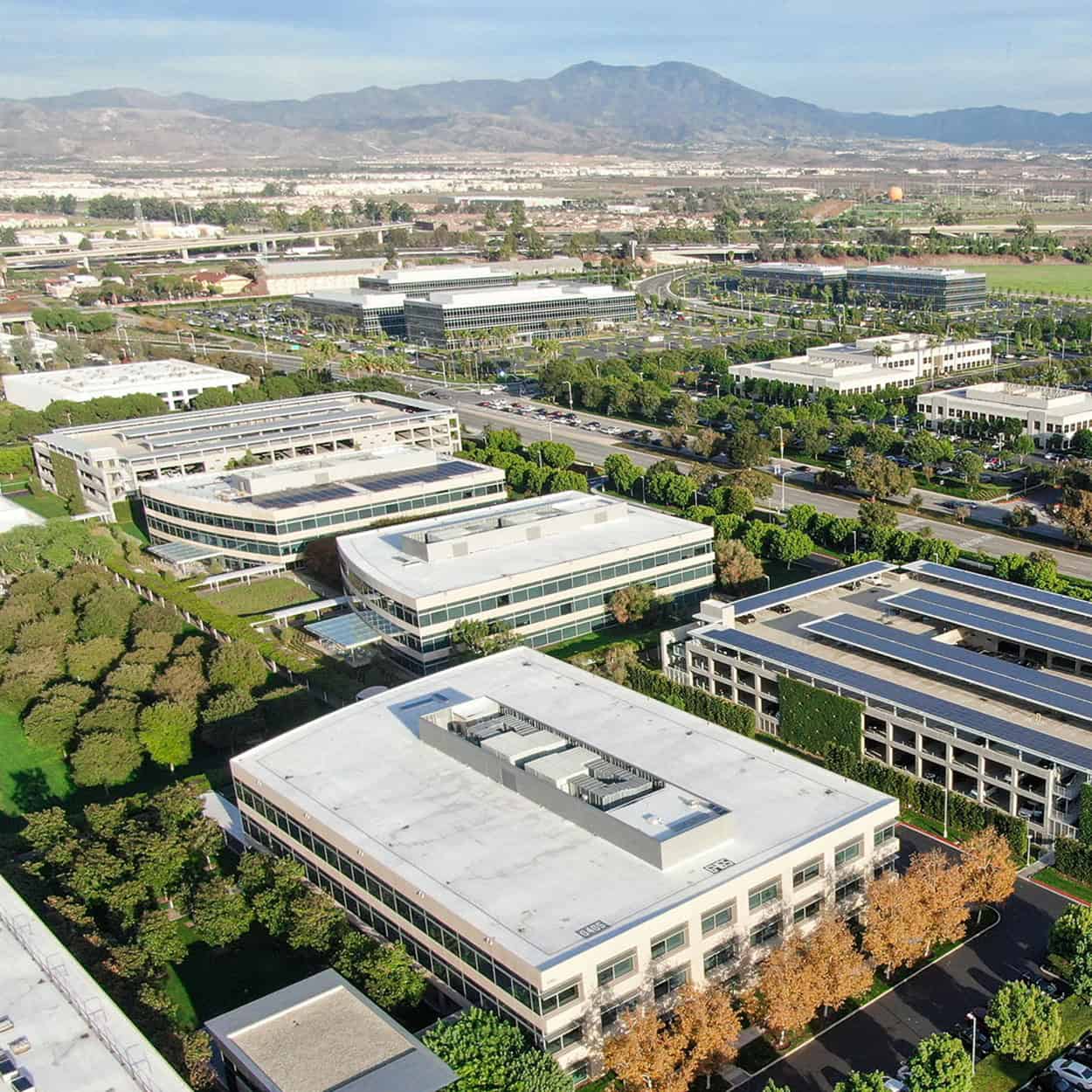 Aerial View Of Business District Irvine Ca